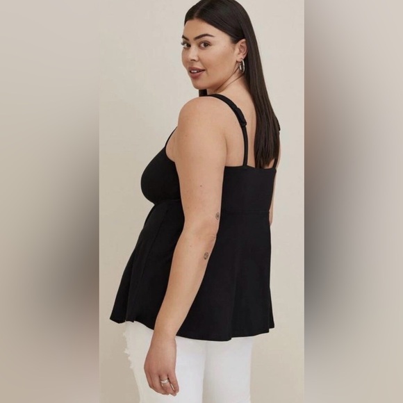 Torrid Black Cinched Babydoll Tank Top - Picture 2 of 5